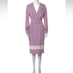 Prabal Gurung Lavender V-Neck Midi Dress | Spring 2014 | TAGS ATTACHED